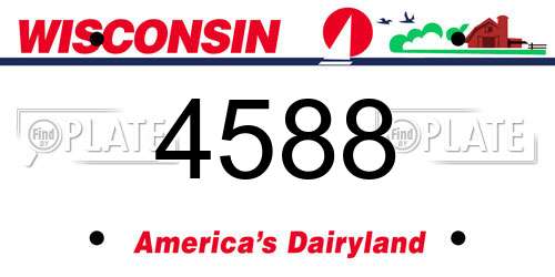 4588 Wisconsin License Plate