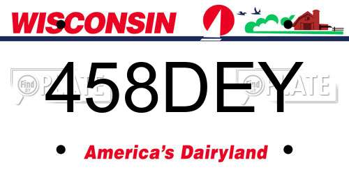 458DEY Wisconsin License Plate