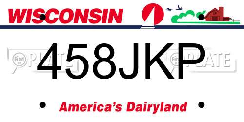 458JKP Wisconsin License Plate