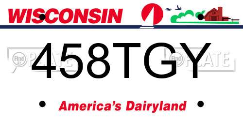 458TGY Wisconsin License Plate