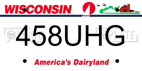 458UHG Wisconsin License Plate