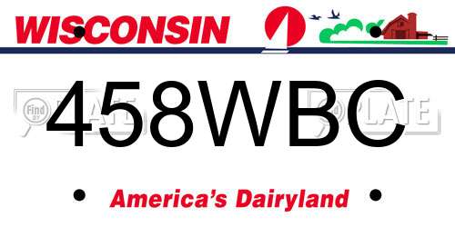 458WBC Wisconsin License Plate