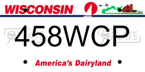 458WCP Wisconsin License Plate