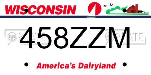458ZZM Wisconsin License Plate