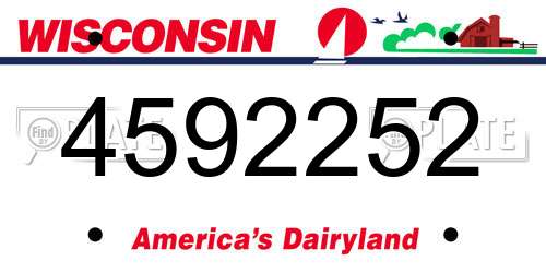4592252 Wisconsin License Plate