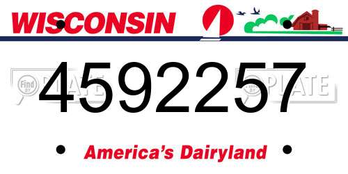4592257 Wisconsin License Plate
