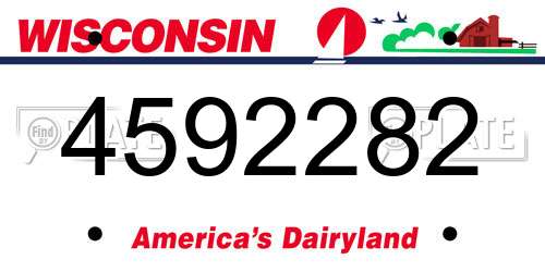 4592282 Wisconsin License Plate