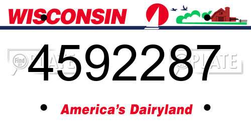 4592287 Wisconsin License Plate