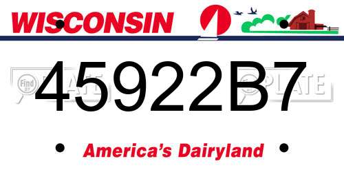 45922B7 Wisconsin License Plate