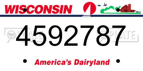 4592787 Wisconsin License Plate