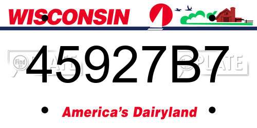 45927B7 Wisconsin License Plate