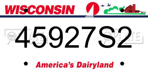 45927S2 Wisconsin License Plate