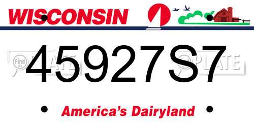 45927S7 Wisconsin License Plate
