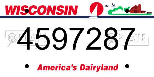 4597287 Wisconsin License Plate
