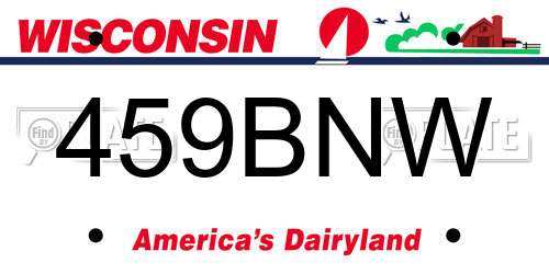 459BNW Wisconsin License Plate