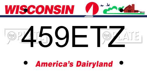 459ETZ Wisconsin License Plate