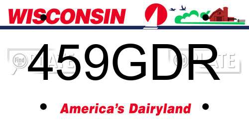 459GDR Wisconsin License Plate