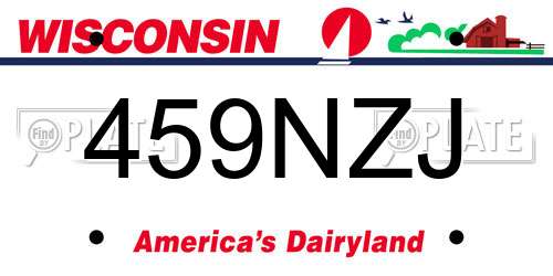 459NZJ Wisconsin License Plate