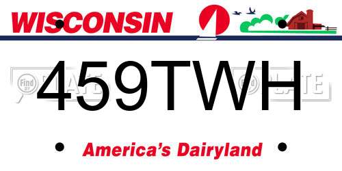 459TWH Wisconsin License Plate