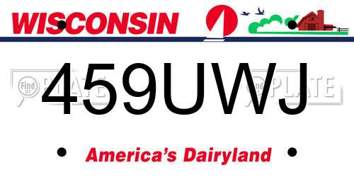 459UWJ Wisconsin License Plate