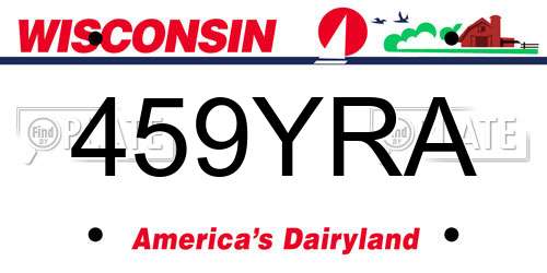 459YRA Wisconsin License Plate