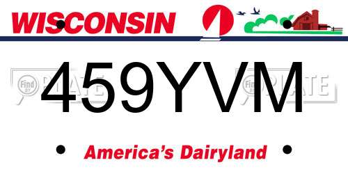 459YVM Wisconsin License Plate