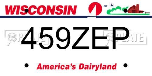 459ZEP Wisconsin License Plate