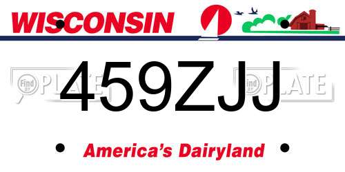 459ZJJ Wisconsin License Plate