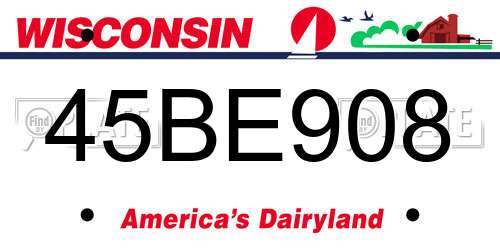 45BE908 Wisconsin License Plate