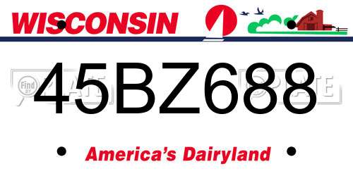 45BZ688 Wisconsin License Plate