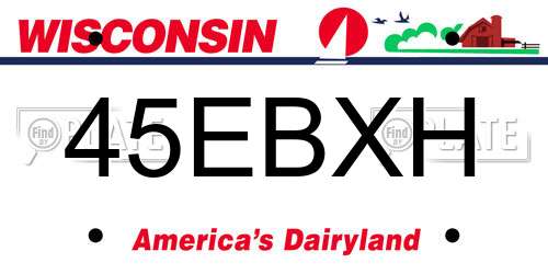 45EBXH Wisconsin License Plate