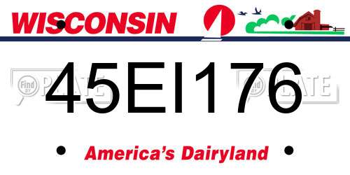 45EI176 Wisconsin License Plate