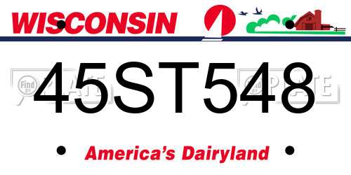 45ST548 Wisconsin License Plate