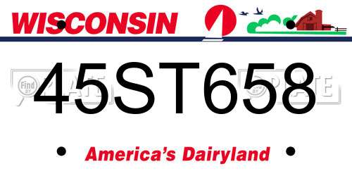 45ST658 Wisconsin License Plate