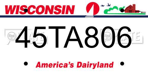 45TA806 Wisconsin License Plate