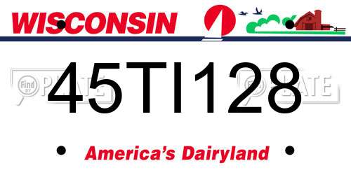 45TI128 Wisconsin License Plate