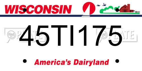 45TI175 Wisconsin License Plate
