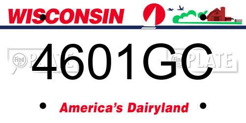 4601GC Wisconsin License Plate