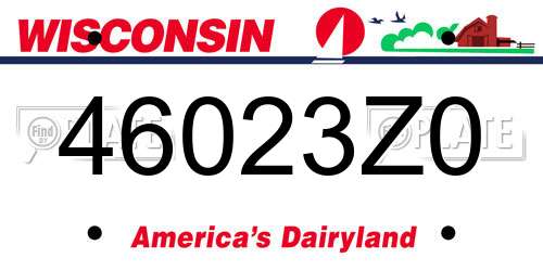 46023Z0 Wisconsin License Plate