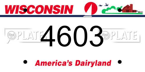 4603 Wisconsin License Plate