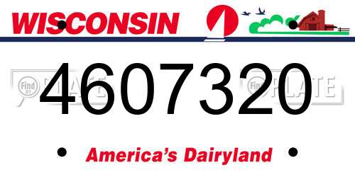 4607320 Wisconsin License Plate