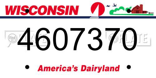 4607370 Wisconsin License Plate