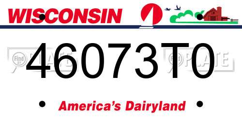 46073T0 Wisconsin License Plate