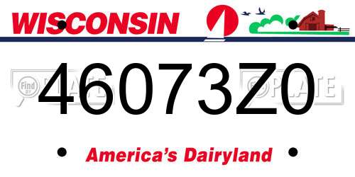 46073Z0 Wisconsin License Plate