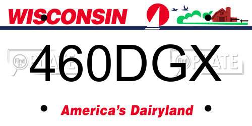 460DGX Wisconsin License Plate
