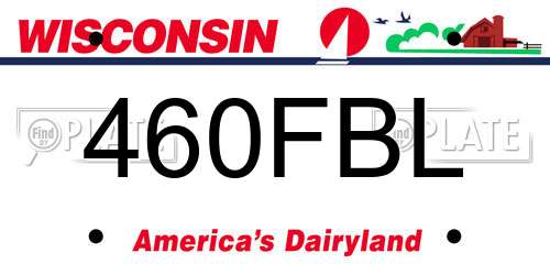 460FBL Wisconsin License Plate