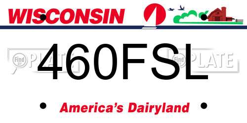 460FSL Wisconsin License Plate