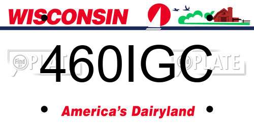 460IGC Wisconsin License Plate