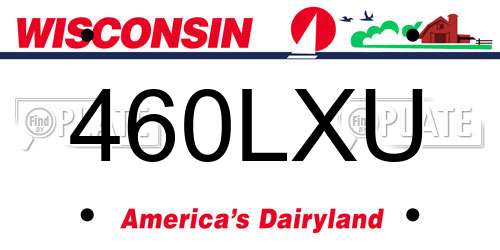 460LXU Wisconsin License Plate