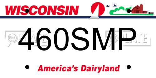 460SMP Wisconsin License Plate